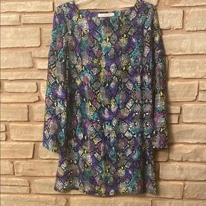 Alice&Trixie Colorful Snake Print Dress %100 Silk Size S